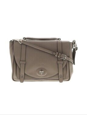 🩶COACH BLEECKER BROOKLYN MESSENGER IN LEATHER (F32278)ANTIQUE NICKEL/GREY🩶